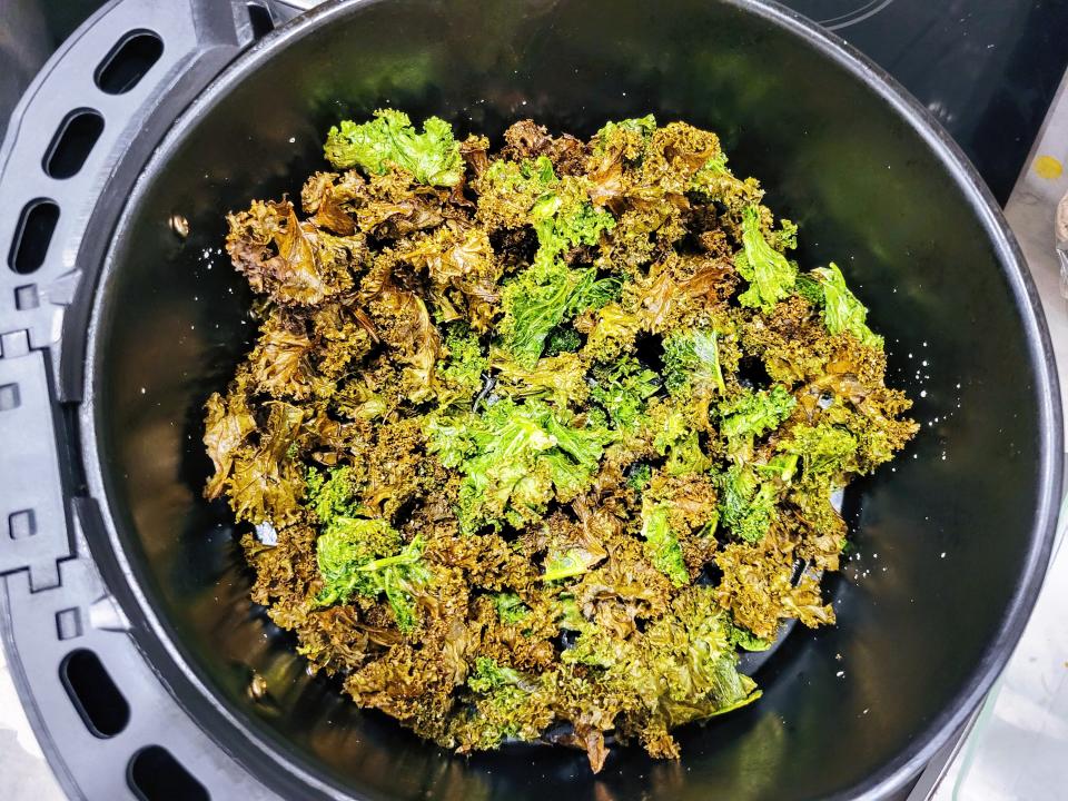 cooked kale in air fryer