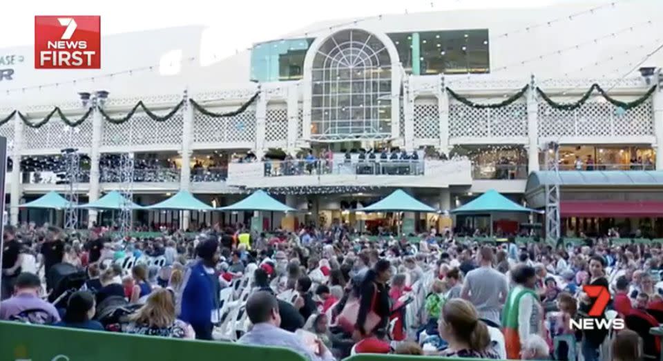 Last year 10,000 people gathered in Forrest Chase to watch the lights go on. Source: 7 News