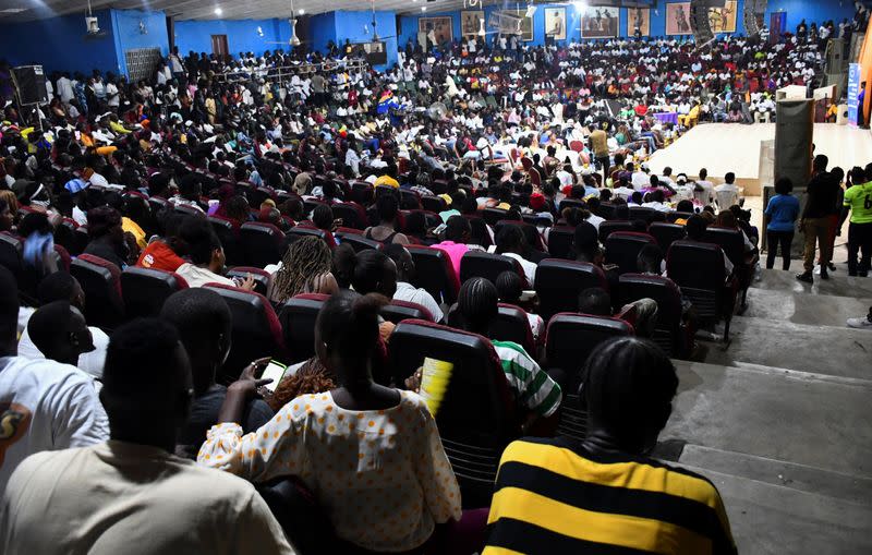 South Sudanese comedians find laughs in painful past, at the Nyakuron Cultural Centre in Juba