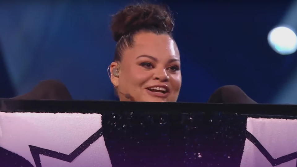 Keala Settle unveiled herself as Air Fryer on The Masked Singer UK. (ITV)