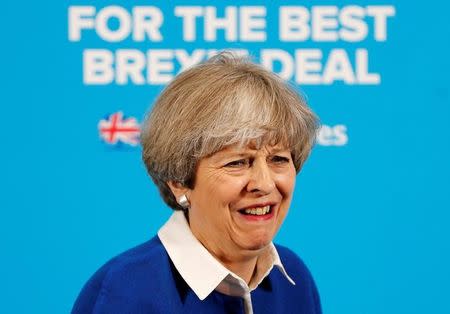 Britain's Prime Minister Theresa May attends an election campaign event in Wolverhampton, May 30, 2017. REUTERS/Darren Staples