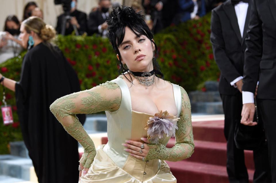 Billie Eilish attends The Metropolitan Museum of Art's Costume Institute benefit gala celebrating the opening of the "In America: An Anthology of Fashion" exhibition on Monday, May 2, 2022, in New York. (Photo by Evan Agostini/Invision/AP) ORG XMIT: NYDA369