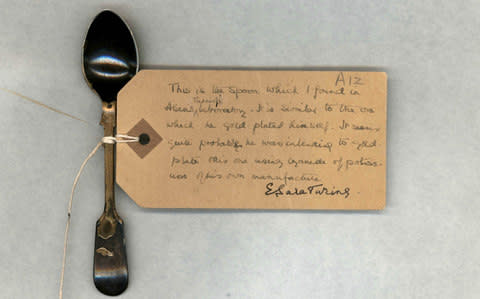 A teaspoon removed from the home of Alan Turing by his mother  - Credit: PA / The Fitzwilliam Museum