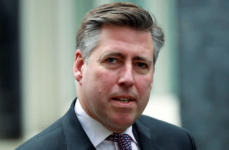 FILE PHOTO: Graham Brady, Chairman of the Conservative Party 1922 Committee, is seen outside Downing Street in London, Britain, March 11, 2019. REUTERS/Simon Dawson