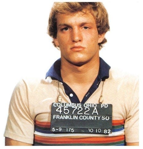 In 1982, Columbus police arrested actor Woody Harrelson after the 21-year-old reportedly was dancing in the street and tried to run from officers.