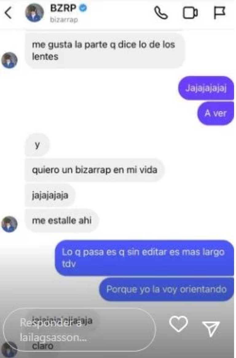 Bizarrap le mandó un saludo a Betina a través de Laila