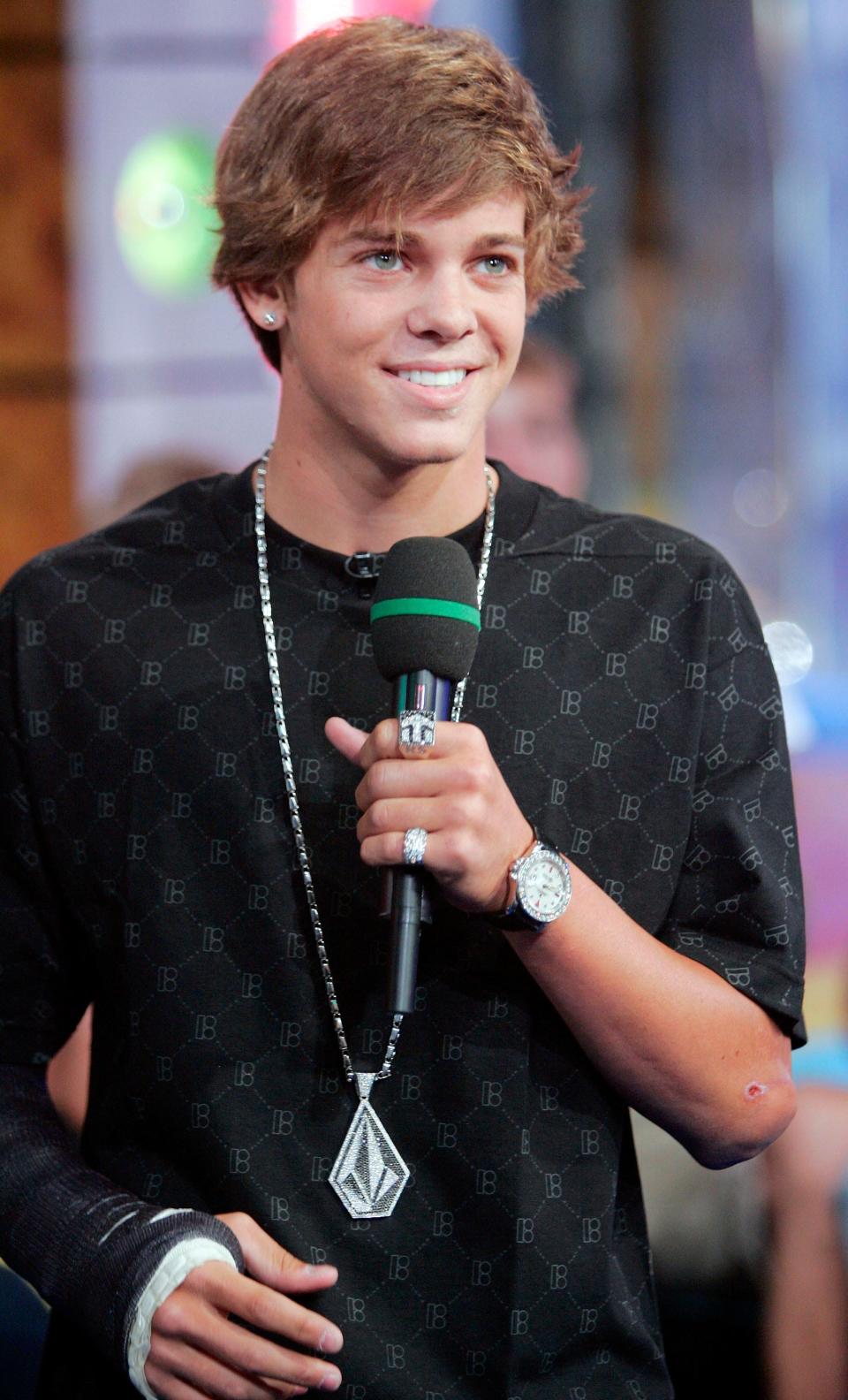 Skatboarder Ryan Sheckler appears on MTV's "Total Request Live" Monday, Aug. 27, 2007 in New York.