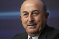 Turkish Foreign Minister Mevlut Cavusoglu attends the Med 2022 Dialogues forum, in Rome, Friday, Dec. 2, 2022. (AP Photo/Andrew Medichini)