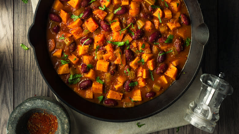 Sweet potatoes and beans