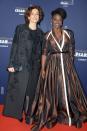 <p><strong>On n’a pas aimé</strong> : la robe drapée d’Aissa Maïga ne nous a pas plus emballé que le long manteau noir garni d’Audrey Azouley.<br> Crédit : Getty </p>