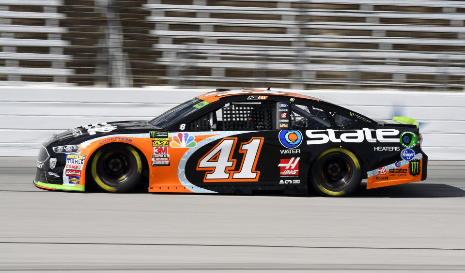 Monster Energy NASCAR Cup Series driver Kurt Busch heads down the front stretch during a practice session for a weekend auto race at Texas Motor Speedway in Fort Worth, Texas, Friday, Nov. 2, 2018. (AP Photo/Larry Papke)