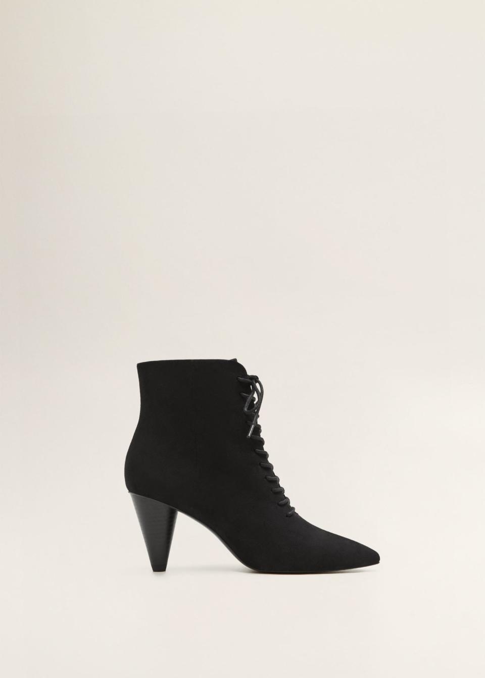 Heel Lace-Up Ankle Boots