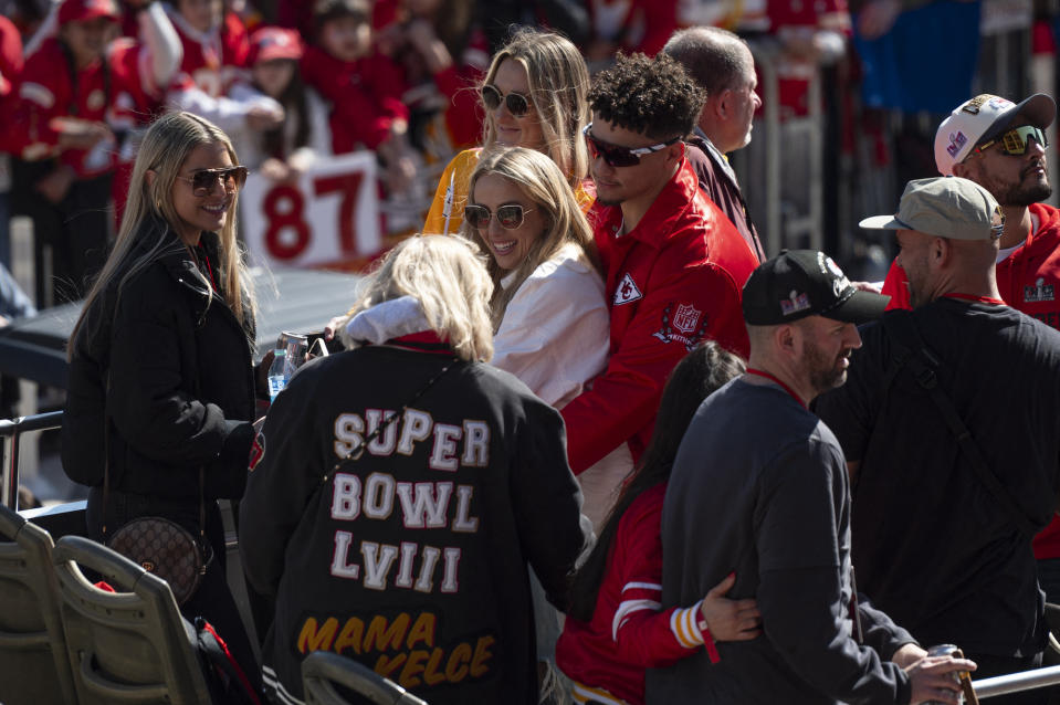 Travis Kelce Sings and Patrick Mahomes Is Shirtless at Chiefs Parade