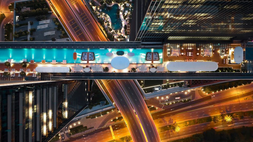 The pool is 100 meters off the ground — with nothing but a six-lane highway below. - Courtesy Kerzner International © Hufton + Crow