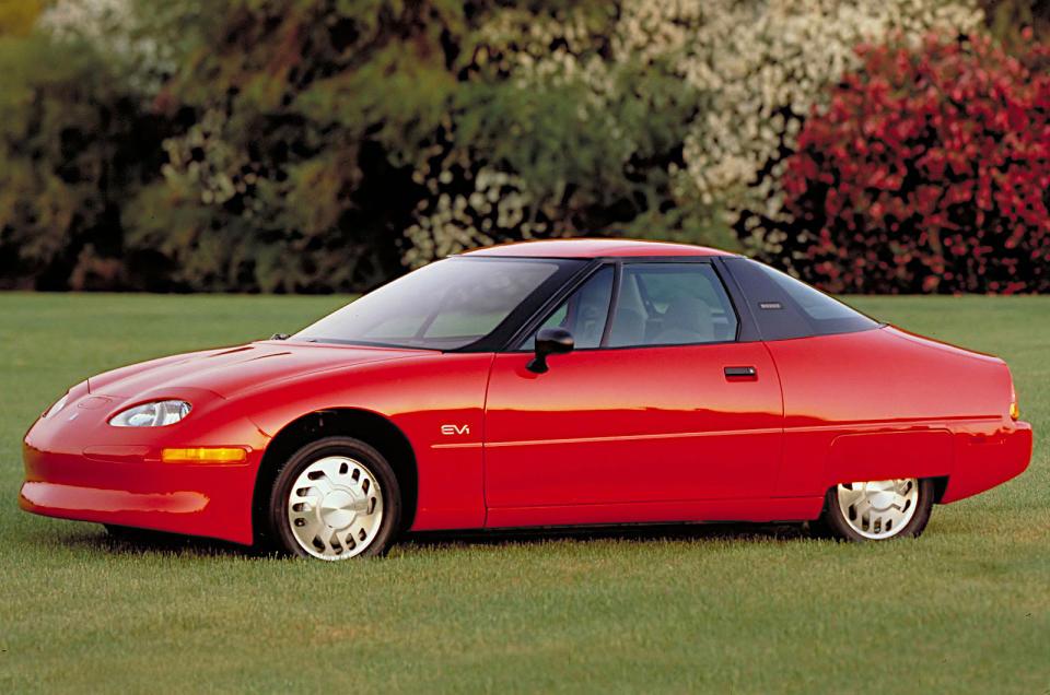 <p>The EV1 was not GM’s first <strong>electric vehicle</strong>, but it was the first designed from scratch to run only on battery power, rather than being a conversion of something else. Cars were leased to customers, and in most cases were taken back and destroyed when the programme ended.</p><p>GM said it wasn’t possible to make the car profitable, and the car’s initial range of 70-100 miles didn’t exactly impress either. GM was more or less accused of sabotaging the development of EVs in general. How strange it seems now. Then-CEO Rick Wagoner has recently admitted his great regret over the canning of the EV1 programme, which conceivably could have given GM a jump-start into the EV-age.</p>