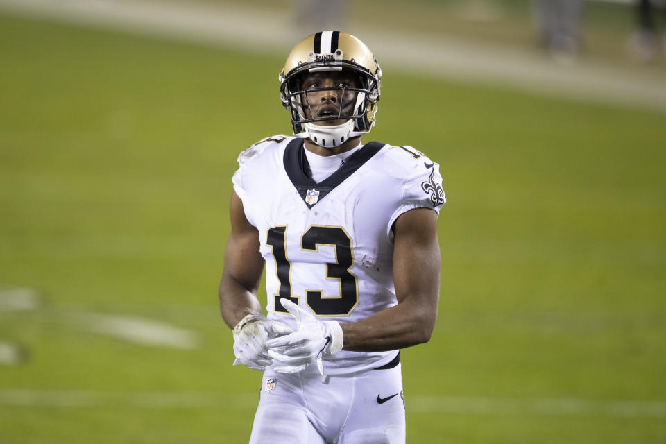 Michael Thomas hasn't played this season, but the Saints might want to trade him. (Photo by Mitchell Leff/Getty Images)