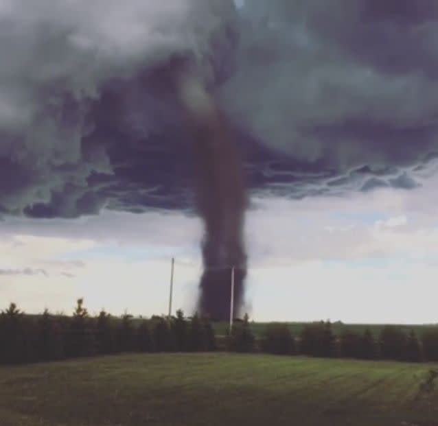 The peaceful-looking vortex formed over Alberta oin Friday afternoon. Source: Storyful