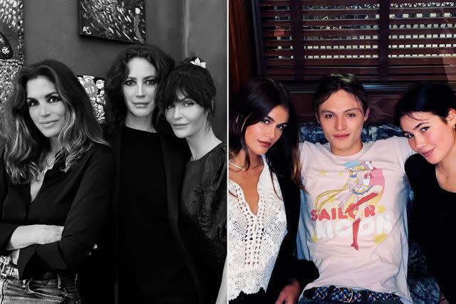 Helena Christensen/Instagram (2) Cindy Crawford, Helena Christensen and Christy Turlington and their kids