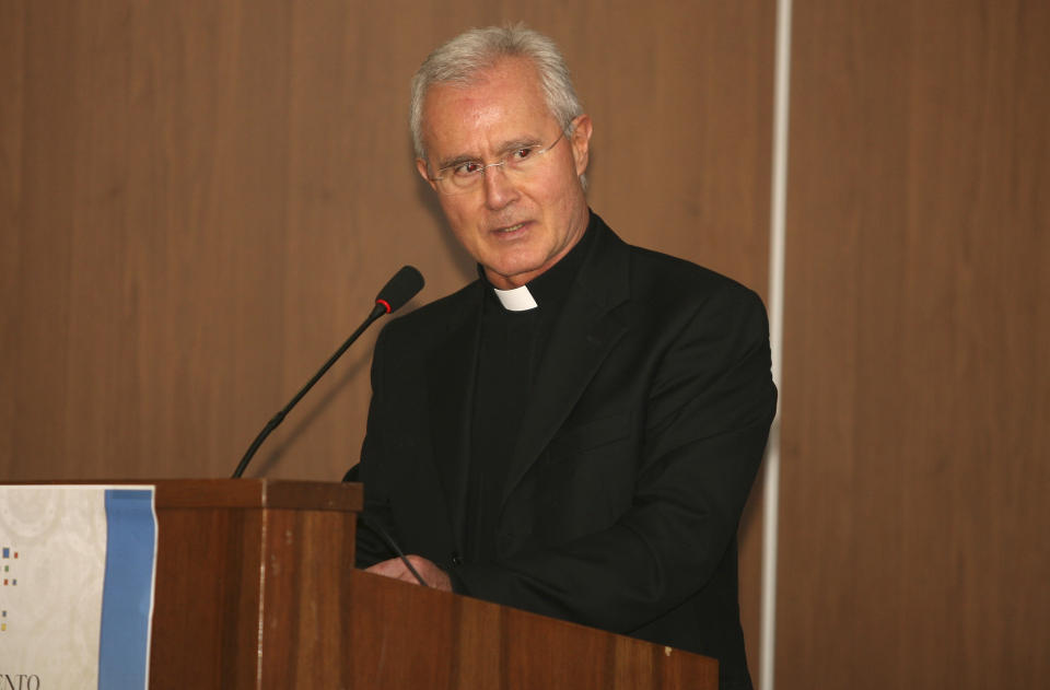 An undated photo of Monsignor Nunzio Scarano in Salerno, Italy. A Vatican monsignor already on trial for allegedly plotting to smuggle 20 million euros ($26 million) from Switzerland to Italy was ordered arrested in a separate case on Tuesday, Jan. 21, 2014 for allegedly using his Vatican bank accounts to launder money. The financial police in the southern city of Salerno said Monsignor Nunzio Scarano's Vatican bank accounts had been used to transfer millions of euros (dollars) in fictitious donations from offshore companies. Police said millions in euros had been seized and that other arrest warrants were issued. Scarano's lawyer, Silverio Sica, said his client merely took donations from people he thought were acting in good faith to fund a home for the terminally ill. He conceded that the money ended up being used to pay off Scarano's mortgage, however. (AP Photo/Francesco Pecoraro)