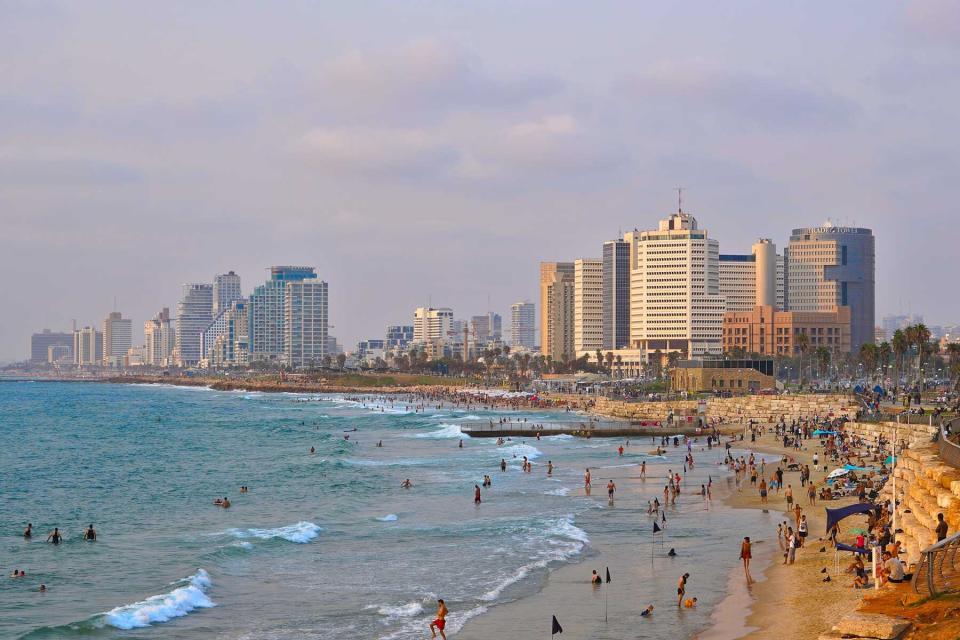 Tel Aviv coastline view during summer