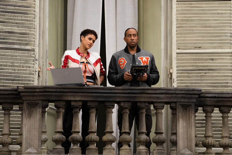 Nathalie Emmanuel as Ramsey and Ludacris as Tej in <em>Fast X</em><span class="copyright">Peter Mountain—Universal Pictures</span>