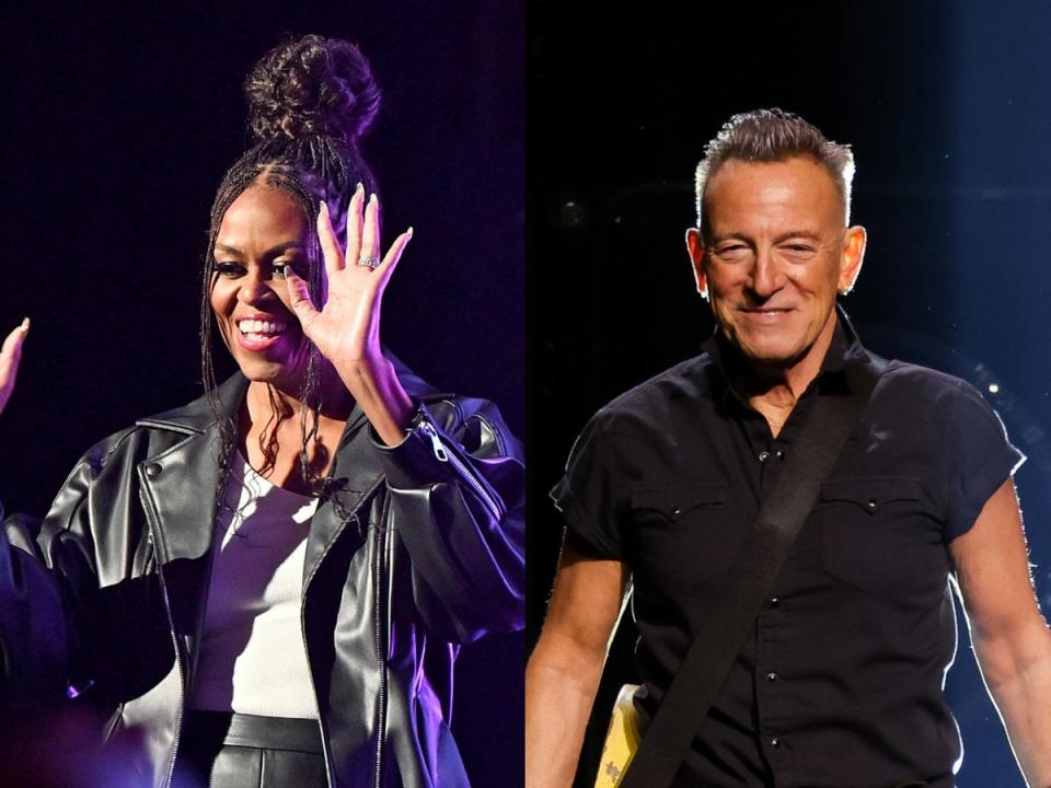 Michelle Obama and Bruce Springsteen (Getty)