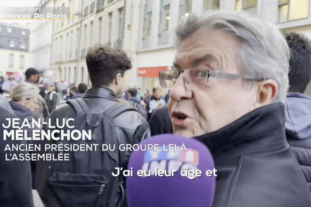 Jean-Luc Mélenchon, ici arrivant à Sciences Po Paris, le 22 avril 2024.