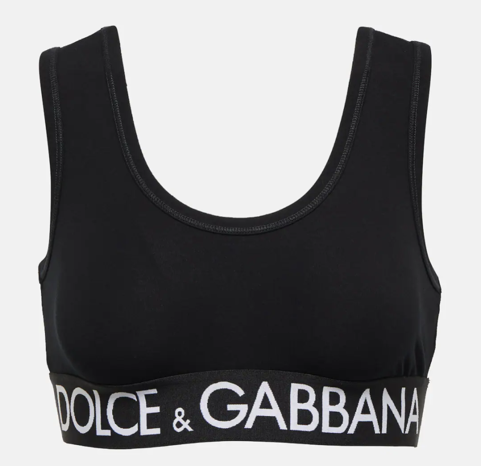 Dolce & Gabbana Logo cotton-blend sports bra. 