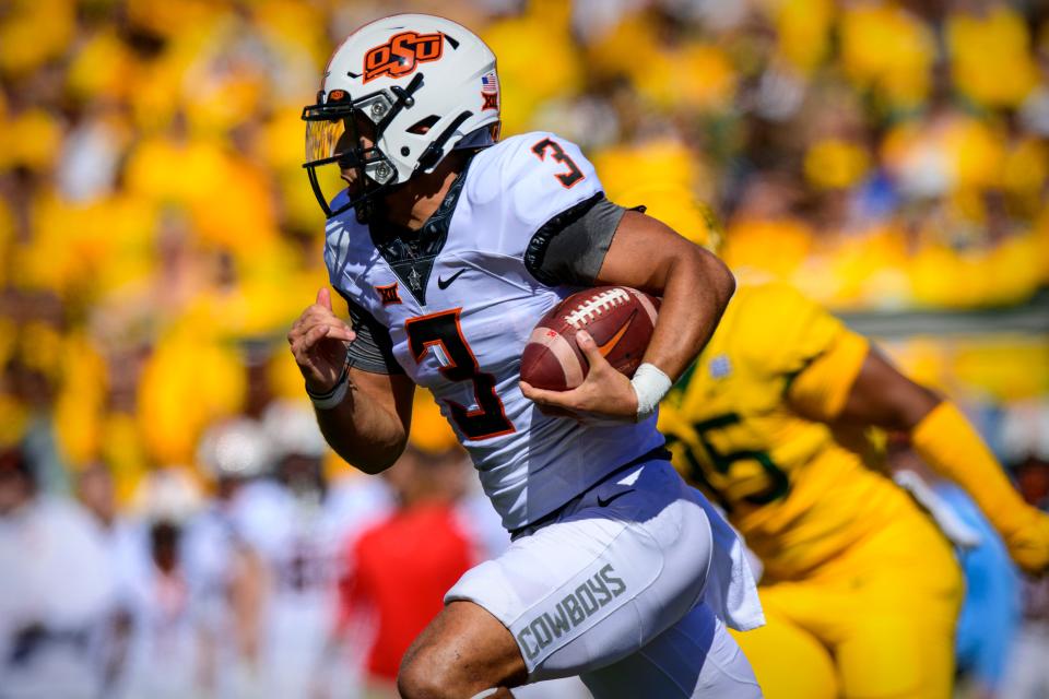 Spencer Sanders is one win away from passing his coach, Mike Gundy, on Oklahoma State's all-time wins list as a starting quarterback.