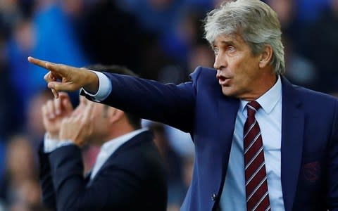 Premier League - Everton v West Ham United - Goodison Park, Liverpool, Britain - September 16, 2018 West Ham manager Manuel Pellegrini gestures - Credit: Reuters