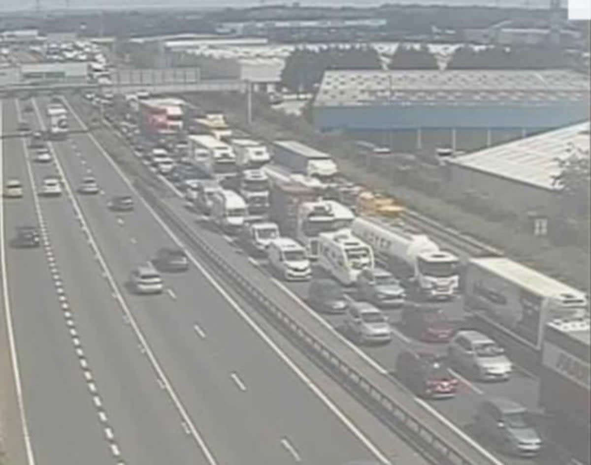 Congestion builds around the Dartford Crossing after the fire (Traffic Cameras)