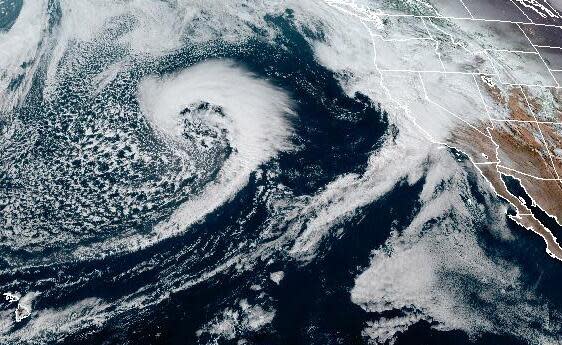 Satellite geocolor composite of West Coast of the United States on St. Feb. 17, 2024.