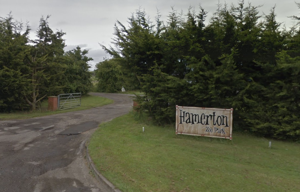 An entrance to Hamerton Zoo Park in Cambridgeshire.