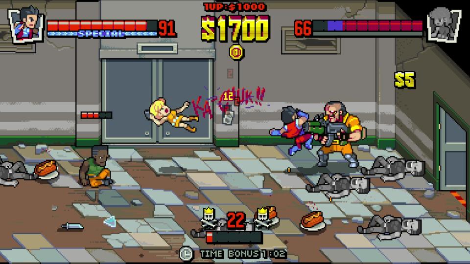 In-game screenshot of Double Dragon Gaiden: Rise of the Dragons gameplay