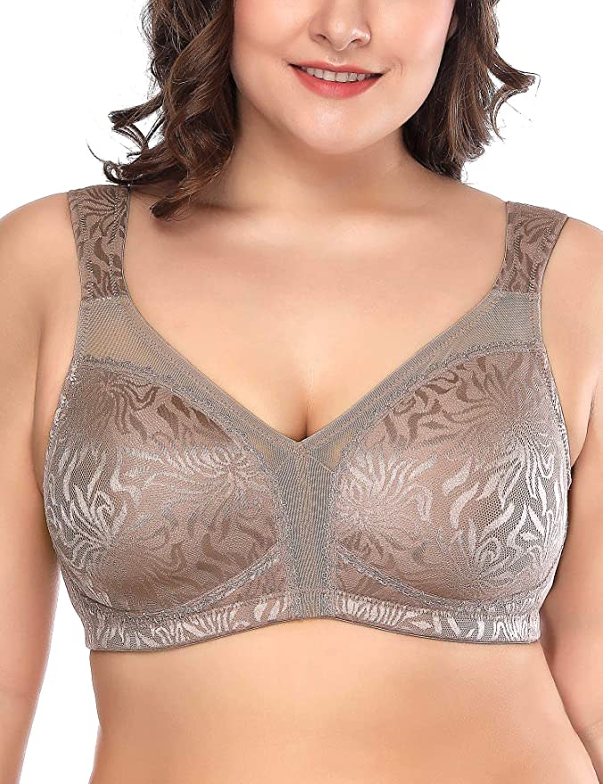 Deyllo Women's Full Coverage Plus Size Comfort Minimizer Bra