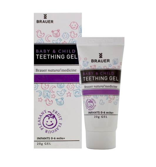 Product photo of Brauer Teething Gel 20g which was recalled due to bacterial contamination.