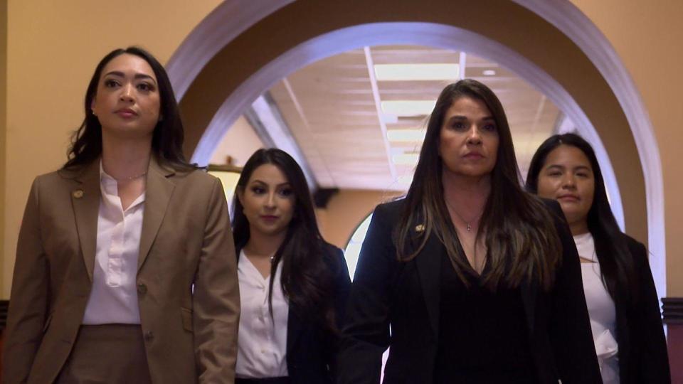 From left, prosecutors Karina Rios, Ana Karen Garza, Marisela Jacaman and Cristal Calderon. / Credit: CBS News