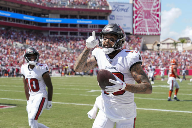 NFC wide receiver Mike Evans of the Tampa Bay Buccaneers (13) celebrates  his touchdown during t …