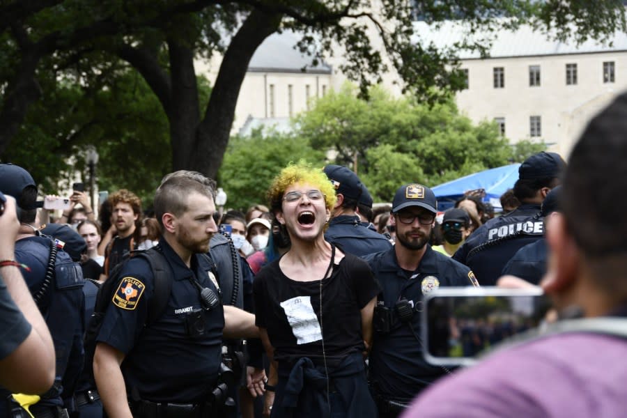 Students protest on the University of Texas at Austin campus on April 24, 2024. (KXAN Viewer Photo)