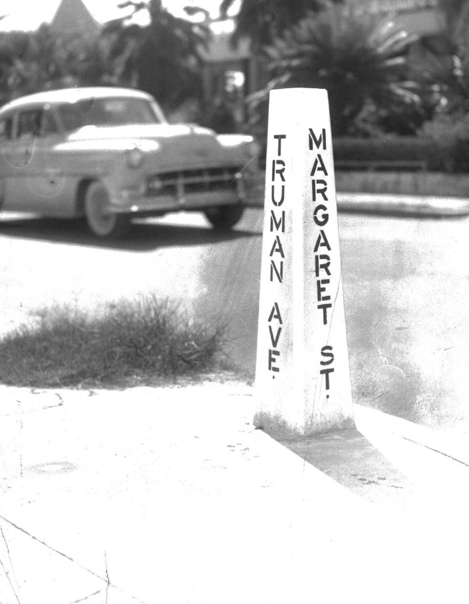 A Key West street sign at a well-known intersection.