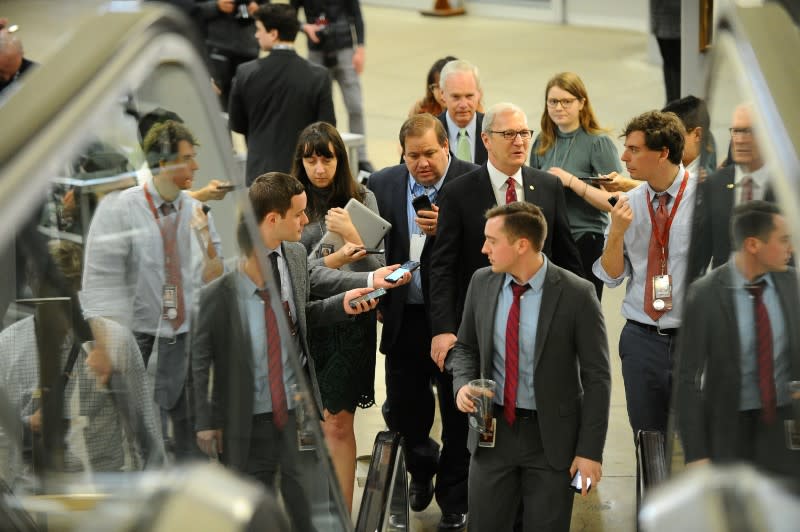 U.S. Senator Kevin Cramer arrives for Trump impeachment trial on Capitol Hill in Washington