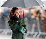 <p>During a recent visit to Blackpool, some fairly heavy rain forced Kate Middleton to whip out an umbrella.<br></p>