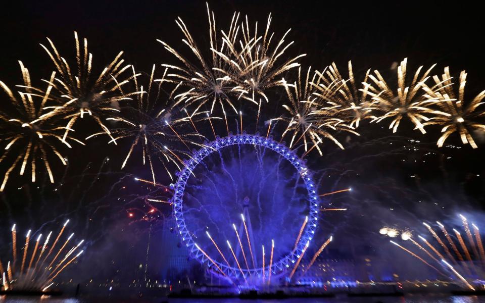 The dramatic London fireworks display on New Year's Eve last year - Kirsty Wigglesworth/AP