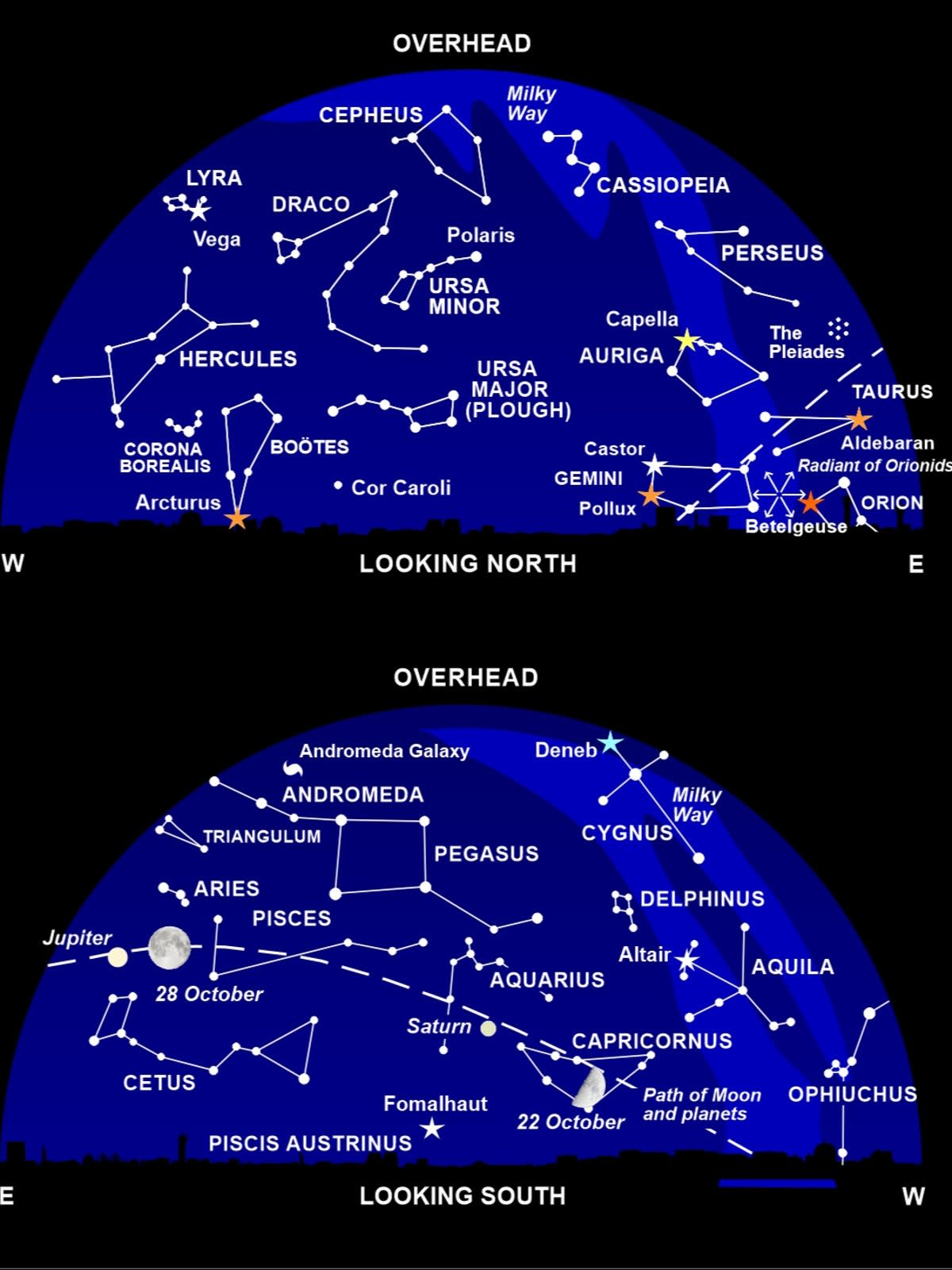 The night sky at around 11pm this month (Nigel Henbest)