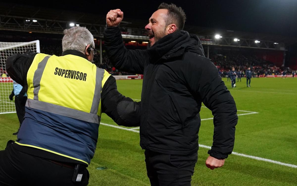 Roberto De Zerbi snubs Steve Cooper handshake in chaotic clash as Brighton triumphs over Nottingham Forest