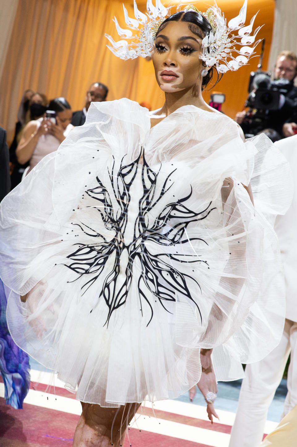 Winnie Harlow in Iris van Herpen at the Met Gala. - Credit: Lexie Moreland/WWD