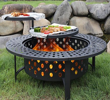 A wood burning fire pit, grill and table (43% off)