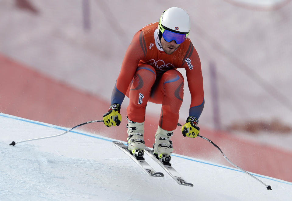 Norway’s Kjetil Jansrud competes in men’s downhill training at the 2018 Winter Olympics in Jeongseon, South Korea, Saturday, Feb. 10, 2018. (AP Photo/Luca Bruno)