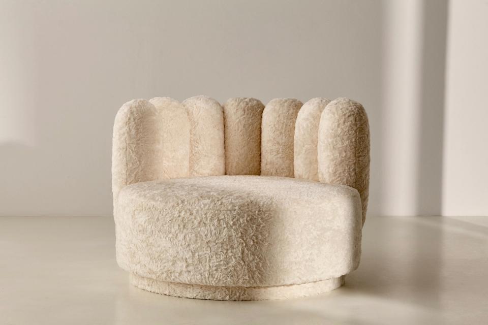 The Polar Chair, which mirrors the shape and tactility of a polar bear paw, is a favorite item of ours. It’s easy to envision a winter snuggled up in this chair.