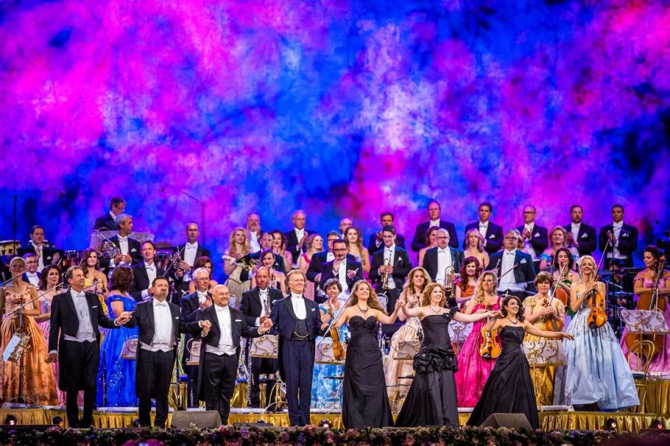 André Rieu pictured with his famous Johann Strauss Orchestra (Marcel van Hoorn)